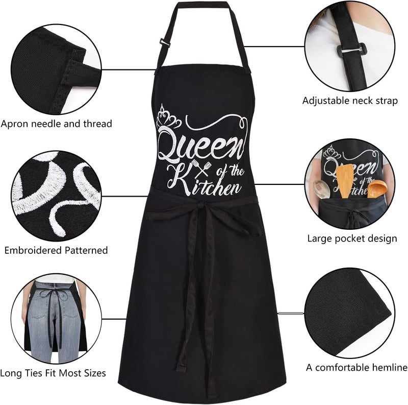 Aoomzoon Funny Aprons for Women with Pockets, Kitchen Cooking Grilling Bbq Cute Chef Apron, Mothers Day Birthday Gifts for Women - Image 3