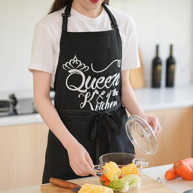 Aoomzoon Funny Aprons for Women with Pockets, Kitchen Cooking Grilling Bbq Cute Chef Apron, Mothers Day Birthday Gifts for Women - Image 2