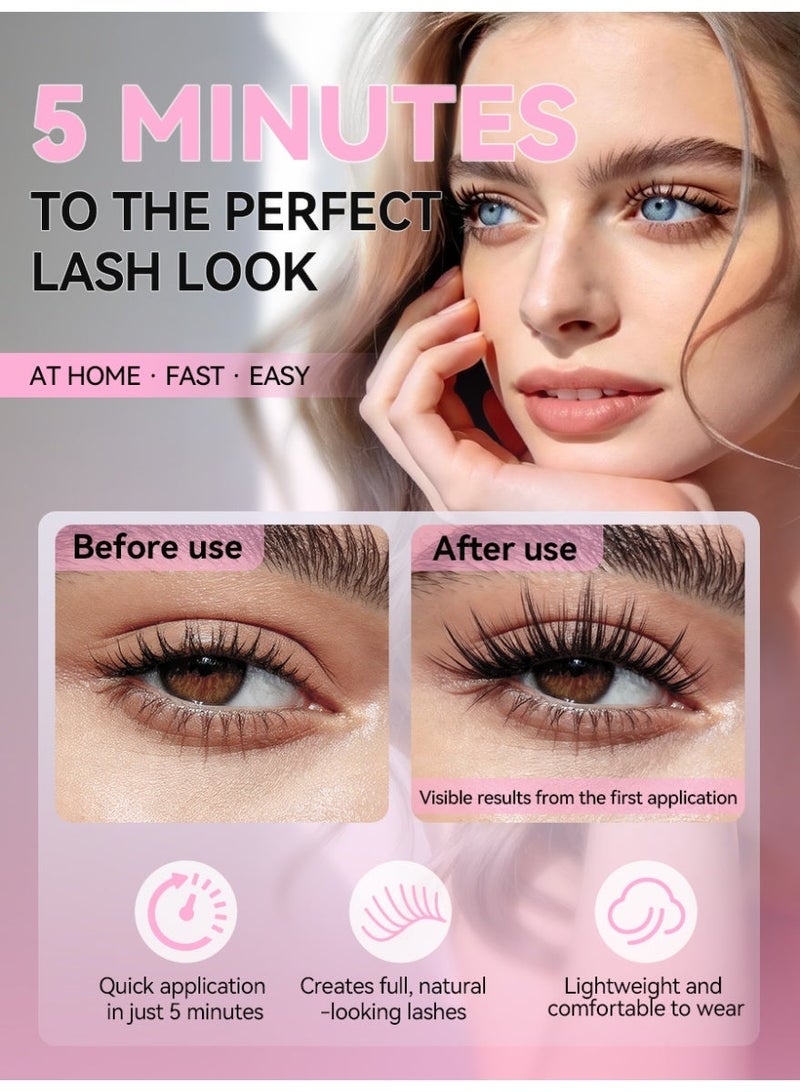 D'AMMA'N 240PCS 30D Cluster False Eyelashes, DIY Individual Lash Extension Kit, D Curl, Mixed Lengths 8-16mm, Ultra Volume Wispy Dramatic Look, Bond & Seal Glue, Tweezers & Applicator, Natural Soft Lightweight, Beginner Friendly, Easy to Apply at Home - Image 2