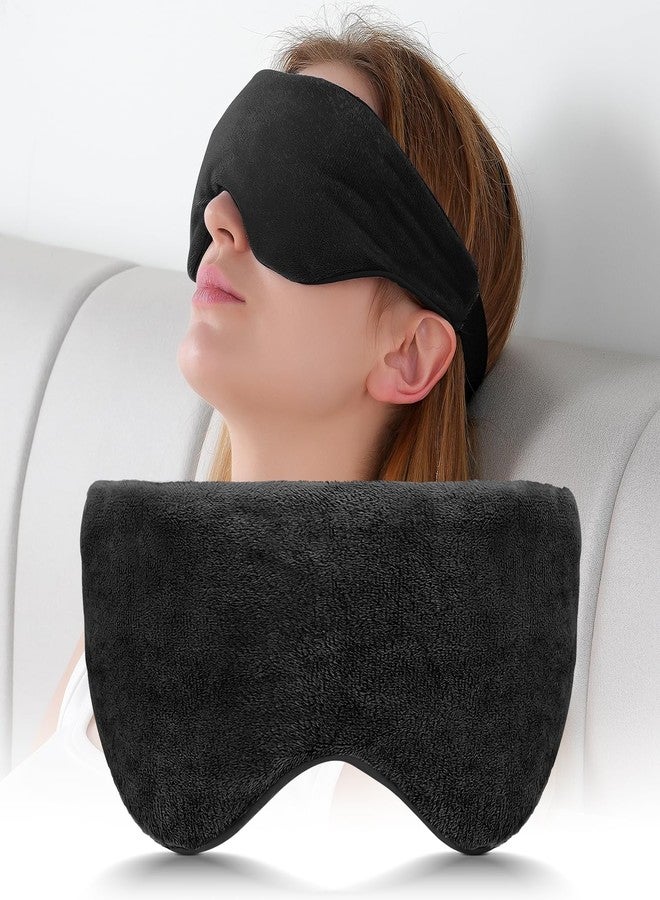 Sivio Weighted Eye Mask for Women & Men, Heatable and Freezable Weighted Eye Pillow with Silica Beads & Adjustable Strap, Soft Breathable Cotton Eye Cover for Sleeping Faster and Better, Black - Image 1