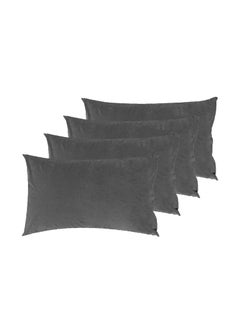 GADDA CO GADDA CO Ultra Soft Terry Waterproof Pillow Protector Cover with Zipper Dust Mite Bed Bug Protection Oil Water Spill Resistant Standard Size 18 x 28 inch Set of 4 Grey 