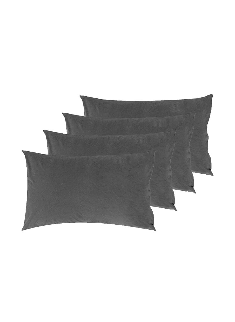 GADDA CO GADDA CO Ultra Soft Terry Waterproof Pillow Protector Cover with Zipper Dust Mite Bed Bug Protection Oil Water Spill Resistant Standard Size 18 x 28 inch Set of 4 Grey 