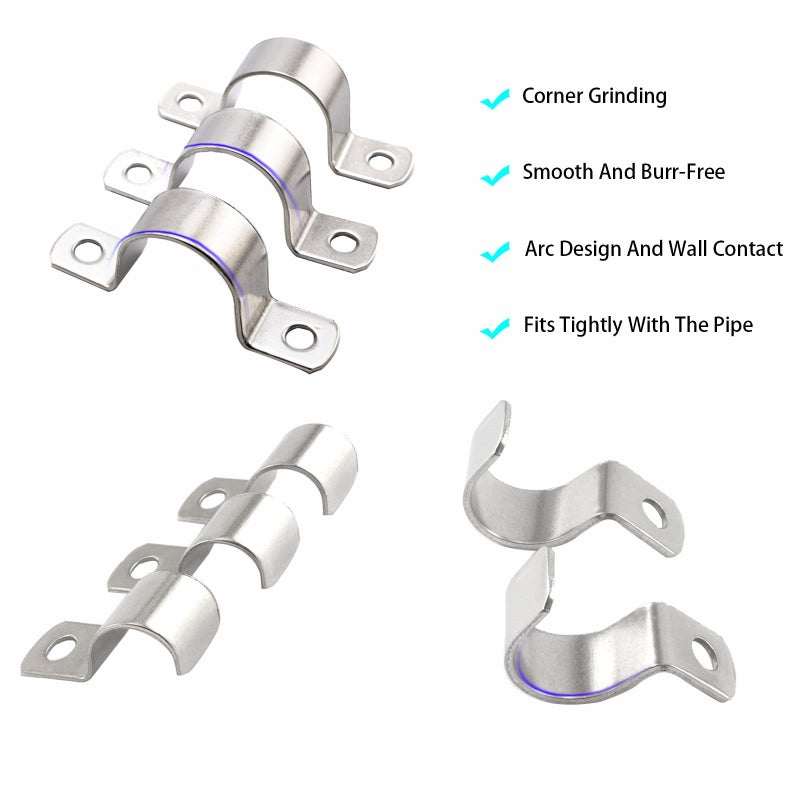 Rituipio 1/2 Inch Pipe Strap 304 Stainless Steel Conduit Strap 1 Hole Heavy Duty Strap For Tube Pipe Or Wire Cord Installation(12Mm 10Pcs) - Image 5