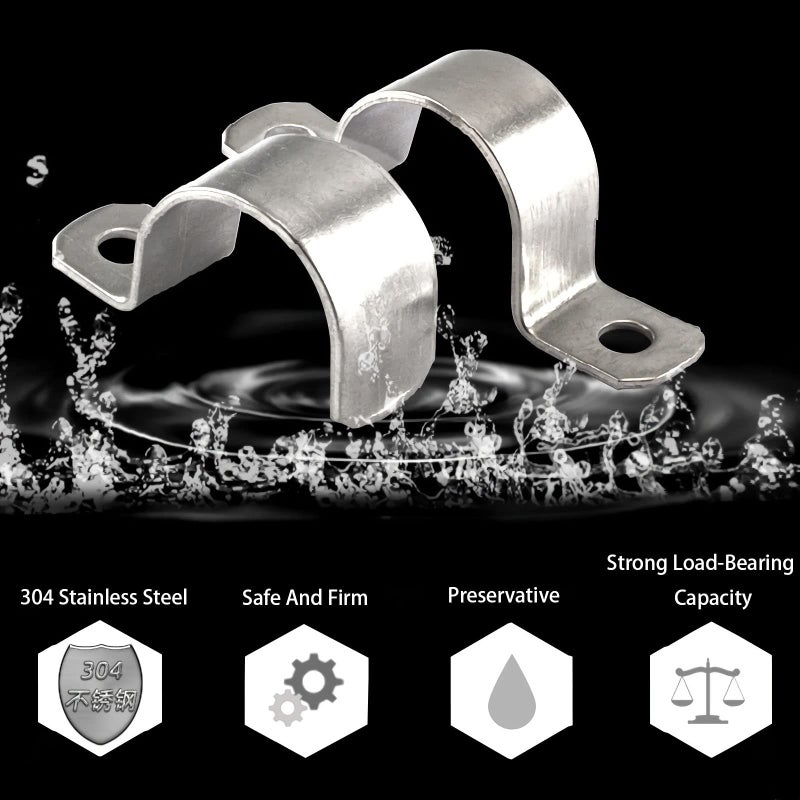 Rituipio 1/2 Inch Pipe Strap 304 Stainless Steel Conduit Strap 1 Hole Heavy Duty Strap For Tube Pipe Or Wire Cord Installation(12Mm 10Pcs) - Image 4