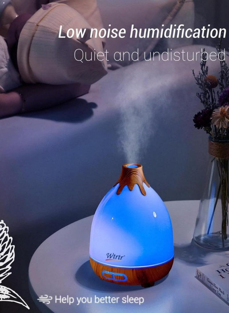 Essential Oil Diffuser, 300ml Quiet Humidifiers for Home, 7 LED Color Safety Auto-Off Timer Aromatherapy Diffuser for Home Office Room (Blue- Starry Sky)