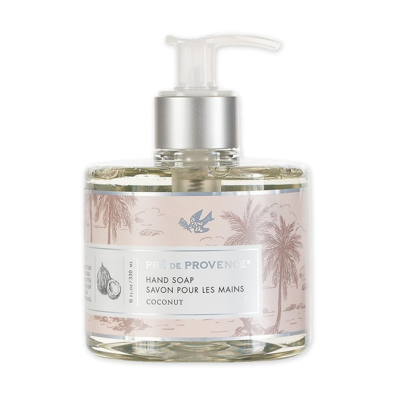 Pre de Provence Collection Liquid Hand Soap, Sooths & Softens while Cleansing, Enriched with Shea Butter, Vitamin E & Glycerin, Soft & Soothing, 11 fl oz, Coconut