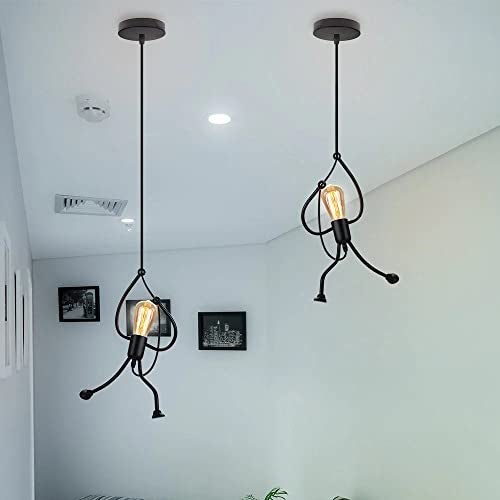 kinis Nordic Black KIN-211 Hanging Lamp/Pendant Lamp/Ceiling Light to Décor Home/Living Room/Bedroom/Office/Dining/Cafe/Restaurants (Pack of 2, Without Bulb) - Image 1
