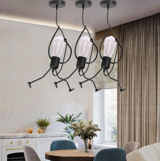kinis Nordic Black KIN-211 Hanging Lamp/Pendant Lamp/Ceiling Light to Décor Home/Living Room/Bedroom/Office/Dining/Cafe/Restaurants (Pack of 2, Without Bulb) - Image 5