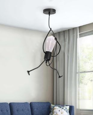 kinis Nordic Black KIN-211 Hanging Lamp/Pendant Lamp/Ceiling Light to Décor Home/Living Room/Bedroom/Office/Dining/Cafe/Restaurants (Pack of 2, Without Bulb) - Image 2
