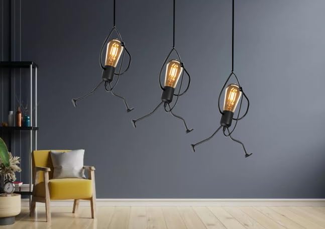 kinis Nordic Black KIN-211 Hanging Lamp/Pendant Lamp/Ceiling Light to Décor Home/Living Room/Bedroom/Office/Dining/Cafe/Restaurants (Pack of 2, Without Bulb) - Image 3