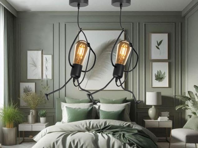kinis Nordic Black KIN-211 Hanging Lamp/Pendant Lamp/Ceiling Light to Décor Home/Living Room/Bedroom/Office/Dining/Cafe/Restaurants (Pack of 2, Without Bulb) - Image 4