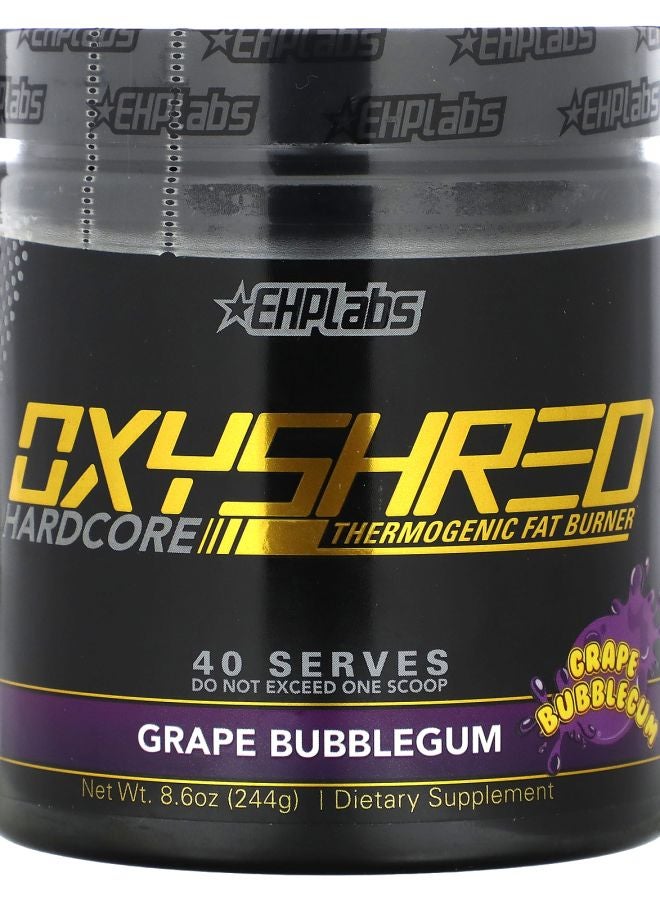 EHPLabs OxyShred Hardcore Thermogenic Fat Burner Grape Bubblegum 8.6 oz (244 g)