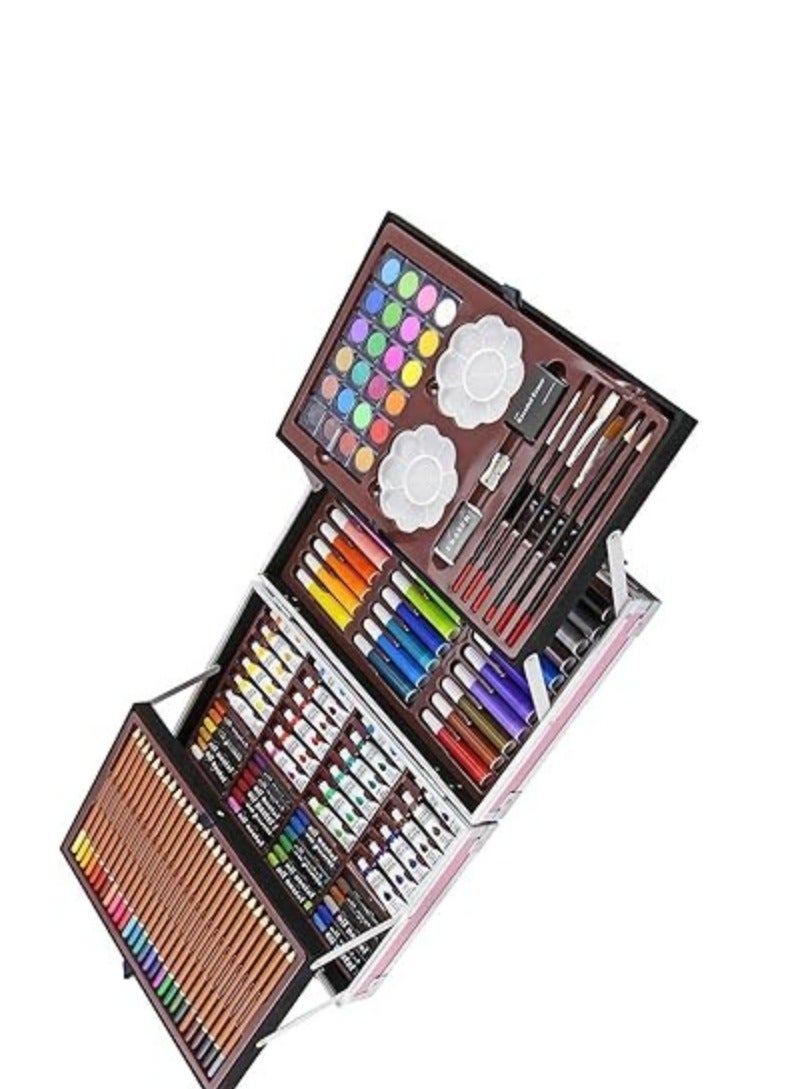 Haikandy Kids Art Supplies, 2-Tier Art Supplies Bag, Portable Aluminum Art Set, Great Gift for Kids Boys and Girls (145 Pieces) (Blue Unicorn)  - Image 3