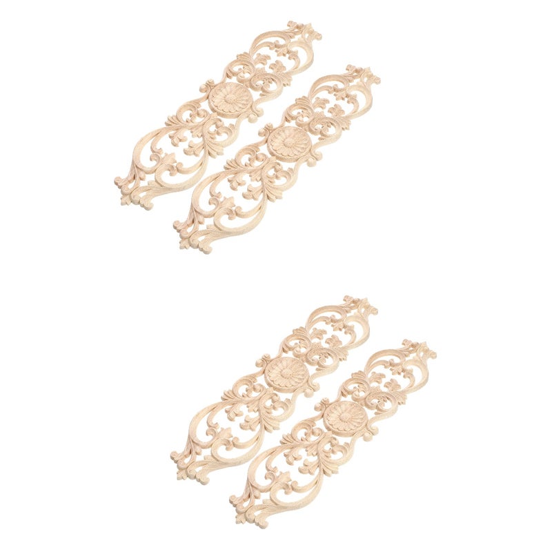 🏠 زينة من الخشب المنحوتة لمسة زخرفية للأثاث بتصميم أنيق كلاسيكي بيج - Image 1