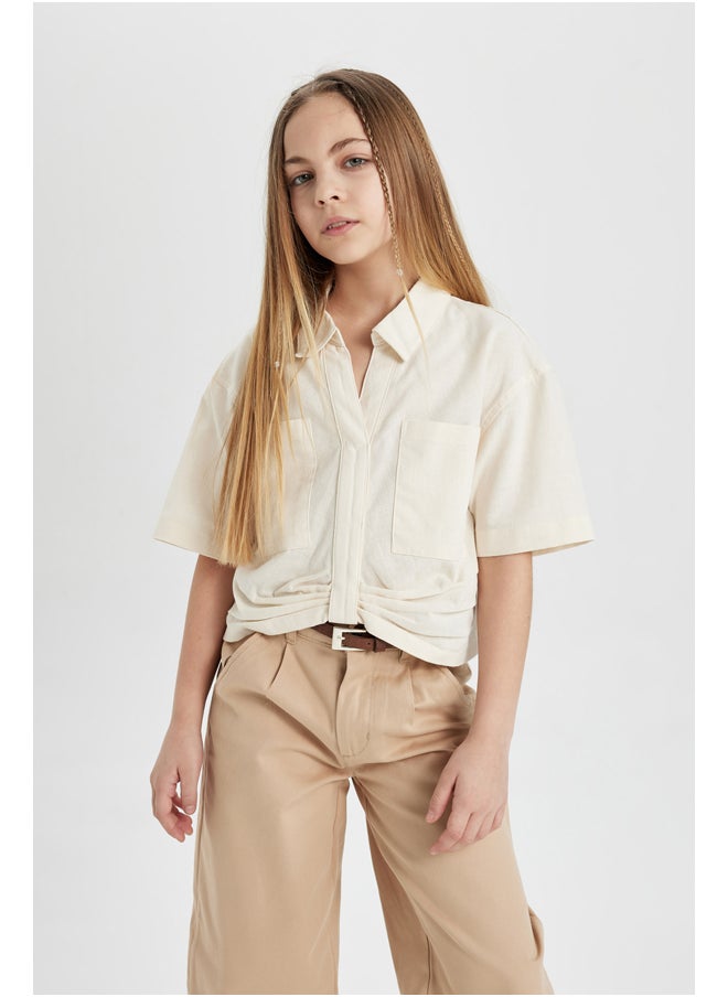 Girl Cropped Fit Woven Short Sleeve Shirt - pzsku/Z893CB5D6B0E25F116F87Z/45/_/1735653336/c520f8ca-8f5d-49aa-8e8f-60c8e988101f