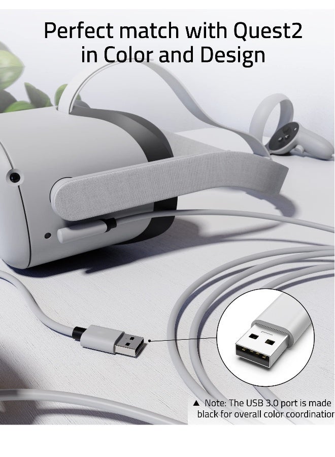 Link Cable 5 Meters for Oculus Quest 2 Accessories and PC/Steam VR, High Speed PC Data Transfer, USB 3.0 to USB C Cable for VR Headset and Gaming PC - Image 2