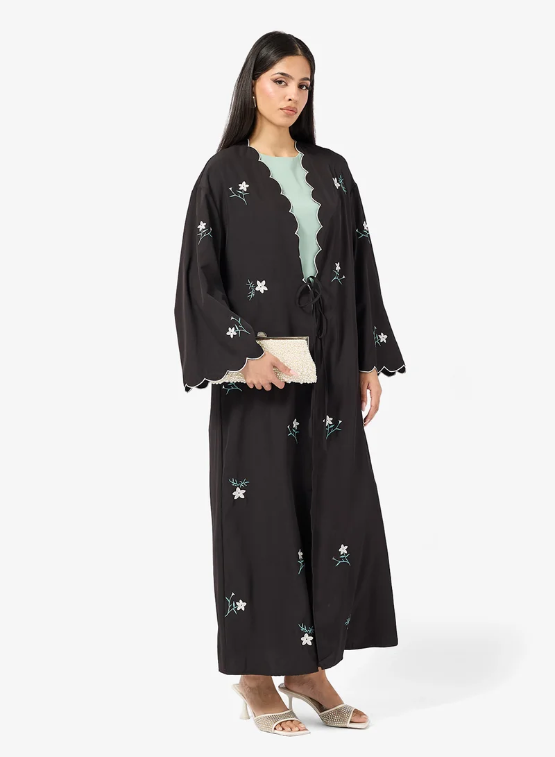 Khizana Floral Embroidered Abaya