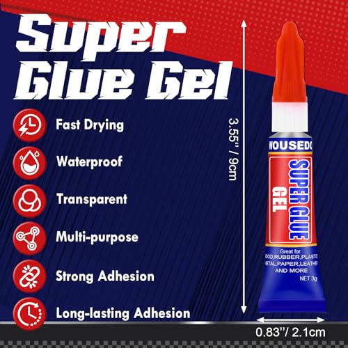 WOUSEDO 12 x 3g Super Glue Gel, Fast Strong Adhesive, Strong Cyanoacrylate (CA) Glue for Plastic, Metal, Ceramic, Leather, Wood, DIY Crafts and More – Quick Dry, Thick Formula, All-Purpose Instant Bond - Image 2