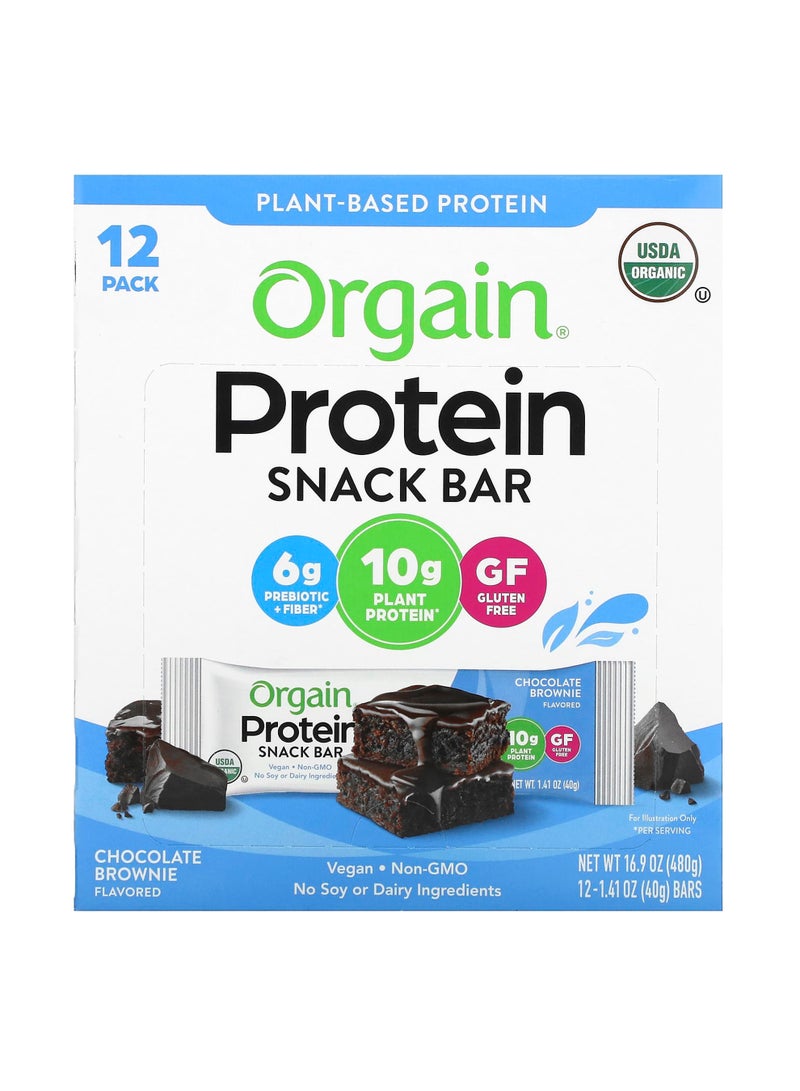Protein Snack Bar, Chocolate Brownie, 12 Bars, 1.41 oz (40 g) Each