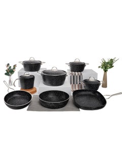 NOUVAL Vision Set Of 18 Pots 18.20.24.28 + Grill 28 + Labneh 16 + Frying Pan 26 + Round Tray 28 Distribution Set 5 Piece 