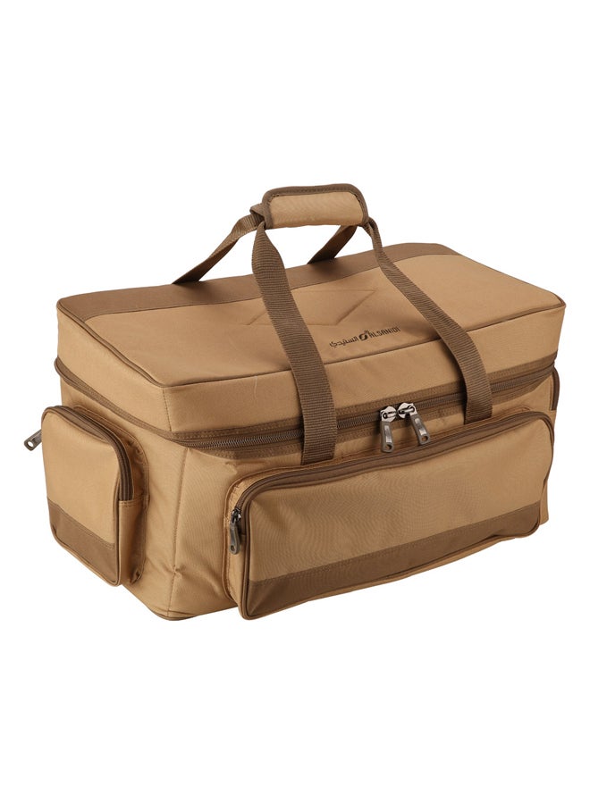 السنيدي، شنطة عزبة الصمان للرحلات، شنطة كشتات، كاكي، مقاس 53*29.5*28.5سم - Image 1