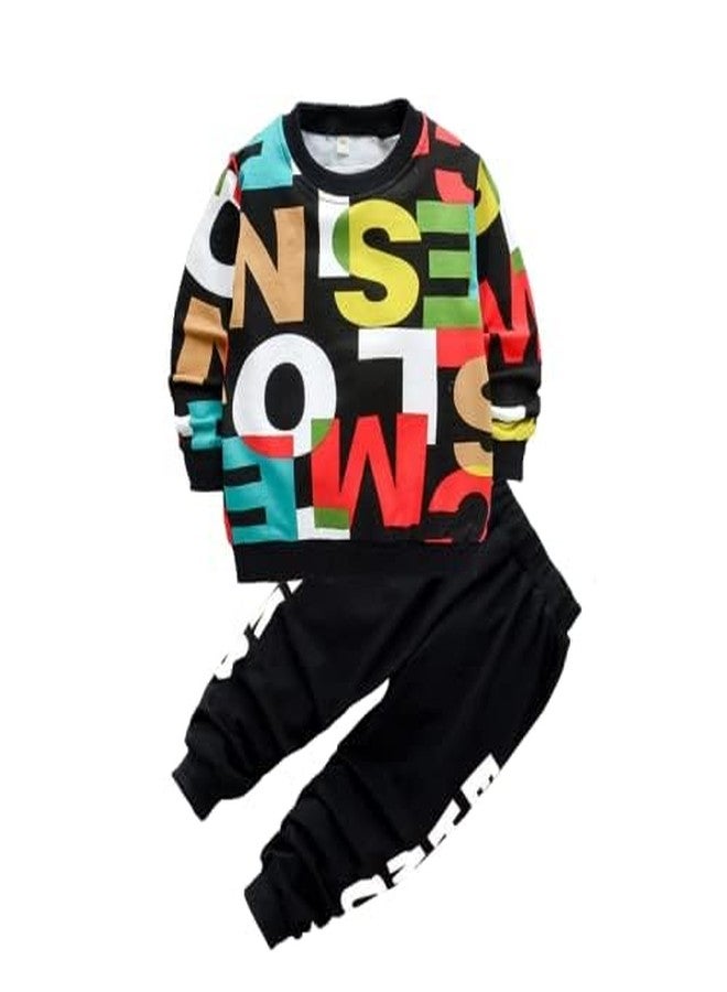 Googo Gaaga Boy's Cotton Full Sleeves Printed Sweatshirt with Pant in Multi Color (6-7 Years) - Image 1