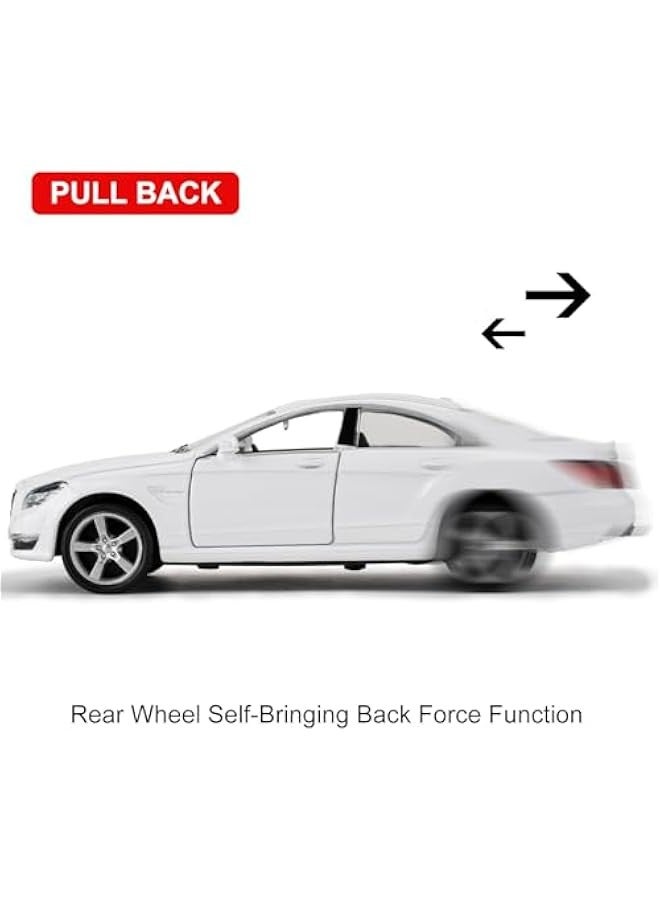 1/36 Mercedes-Benz CLS 63 AMG Alloy Model Car with Pull Back Function Toy Car for Collecting and Decorating Model Toys, Car Gifts for Boys and Girls (White) - Image 2