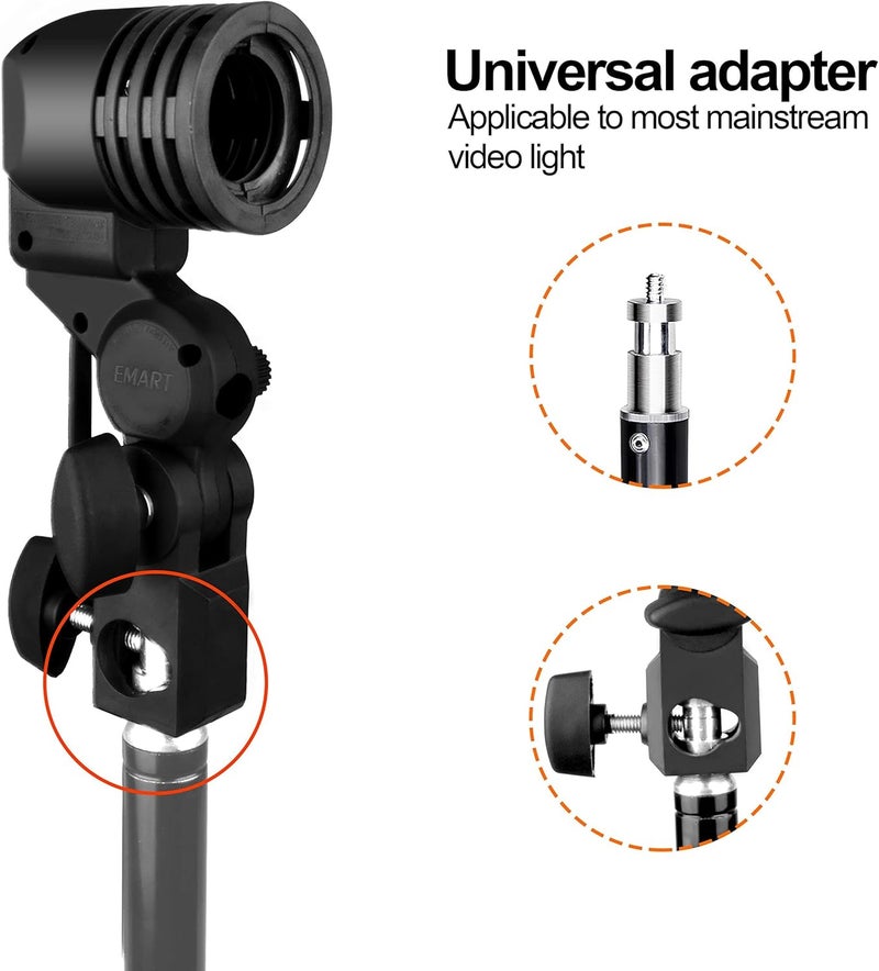 EMART Light Bulb Stand, E26 / E27 AC Socket with Umbrella Lamp Holder, Photography Lighting Mount for Photo Video Studio - 2 Pack - Image 3