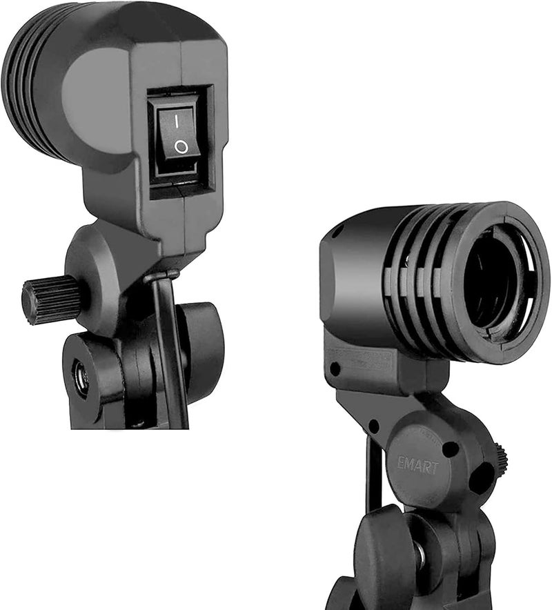 EMART Light Bulb Stand, E26 / E27 AC Socket with Umbrella Lamp Holder, Photography Lighting Mount for Photo Video Studio - 2 Pack - Image 1