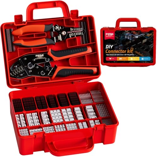 PEBA Crimping Tool and Dupont Connector Kit - 28 Types of Dupont 2.54 mm Connectors & Crimp Pins, 2.0 mm JST-PH & 2.5mm JST-XH Housings and Contacts, for DIY Electronics - Suitable for AWG 32-20 Wires - Image 1