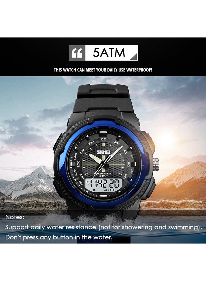 SKMEI SKMEI Dual Display Outdoor Sports Multifunctional Men's Watch Time Beauty 3 Time Waterproof Luminous Pointer Electronic Watch  - Image 5