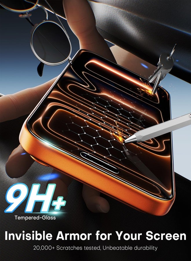 Omoton حامي شاشة الخصوصية OMOTON 360° لجهاز iPhone 17 Pro Max [مضاد للتجسس 4 طرق]، زجاج مقسى TOP بصلابة 9H+ ودرجة عسكرية 12FT مقاوم للكسر، درع خصوصية كامل، حماية تغطي كامل الشاشة، عبوة من 2 - Image 5