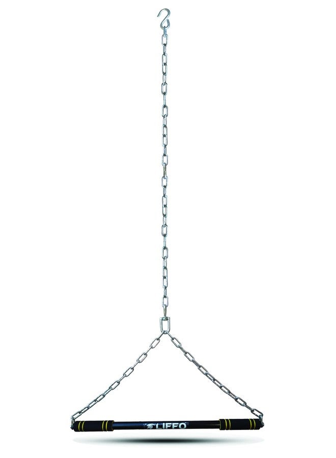 Liffo® Steel Pull Up Chin up Bar, Steel Chin Up, Sangal Rod with Chain Hanging Rod ChinUp Bar, Height Increaser and Pull Exercise with Heavy Duty Chain 6FT - Image 2
