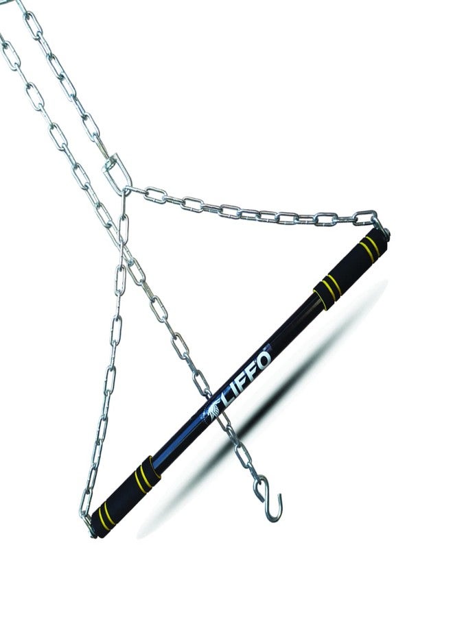 Liffo® Steel Pull Up Chin up Bar, Steel Chin Up, Sangal Rod with Chain Hanging Rod ChinUp Bar, Height Increaser and Pull Exercise with Heavy Duty Chain 6FT - Image 4