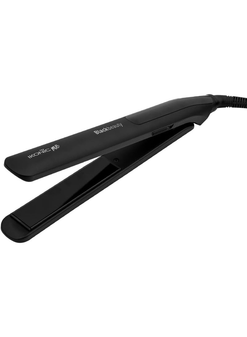 Ikonic Black Beauty Hair Straightener For Women, Ceramic Coated Floating Plates Handle Lock Feature Instant Heat Up Techonoly, Super Slim and Light Weight, Travel Friendly Sutiable for All Hair Types - Image 1