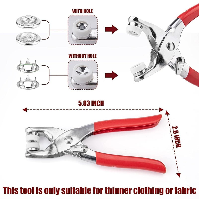 Sliversure Sliversure Grommet Eyelet Setting Pliers Tool for Bag Shoes Leather Belt Cloth Easy to Press Button Pincer Pile Bag Shoes Leather Belt Cloth Easy to Pincer Pile Clipper Hand Tool  - Image 3