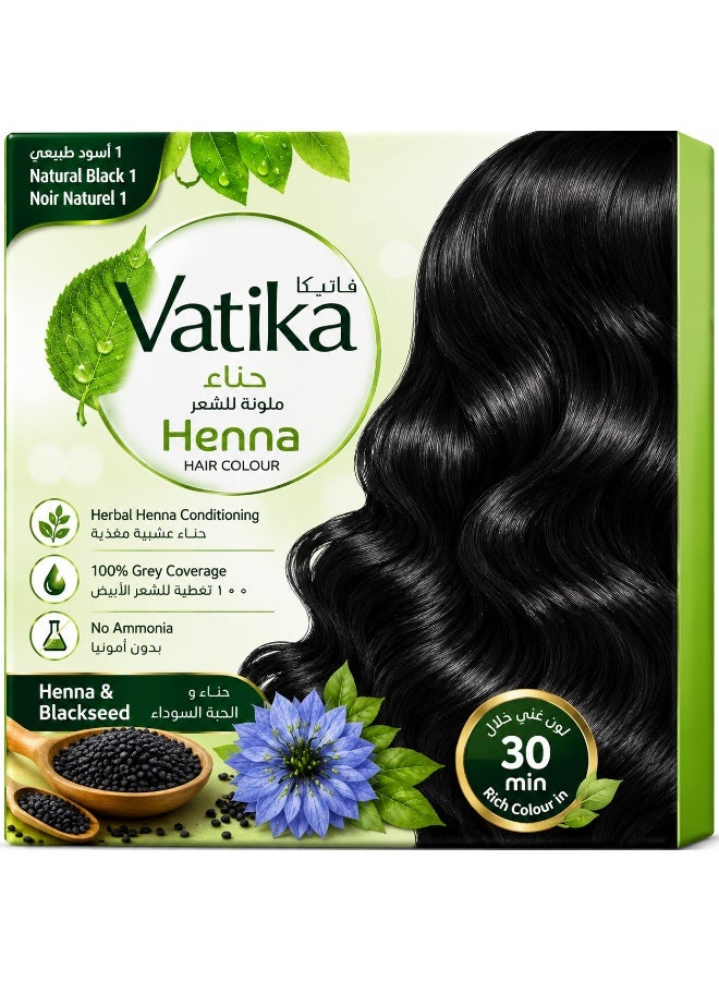 Vatika Henna Hair Colour (Natural Black 1) With Henna & Blackseed 60g - Image 4