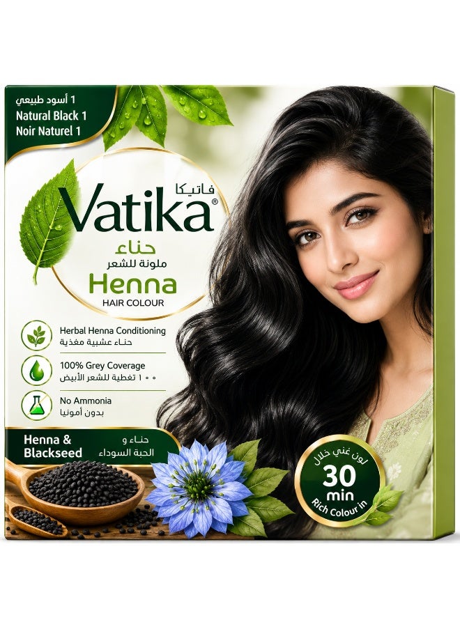 Vatika Henna Hair Colour (Natural Black 1) With Henna & Blackseed 60g - Image 5