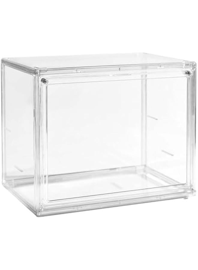 Arabest Clear Acrylic Display Case with Magnetic Attraction Lid, Purse Storage Box with Magnetic Door, Plastic Storage Bins, Large Figures Collectibles Showcase, Shoe Box, Bag Organizer  - Image 1