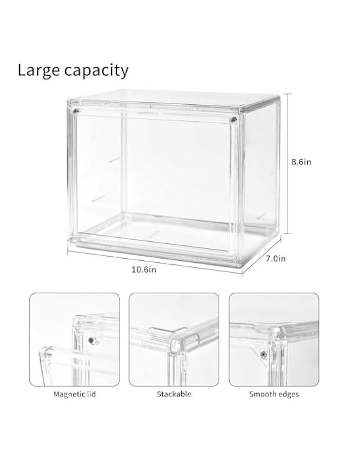 Arabest Clear Acrylic Display Case with Magnetic Attraction Lid, Purse Storage Box with Magnetic Door, Plastic Storage Bins, Large Figures Collectibles Showcase, Shoe Box, Bag Organizer  - Image 2