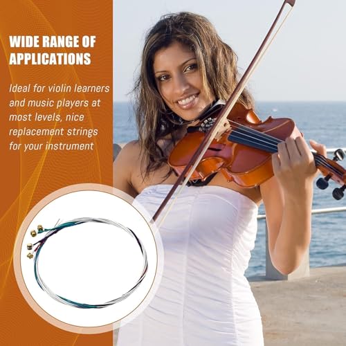 IMAGINEA Violin String 4/4 Violin String with Bow & Rosin | Full Set (G D A E) | Silver String Steel Core with Nickel-Plated Ball Head Replacement Strings for Violin | Musical Instrument Parts - Image 5