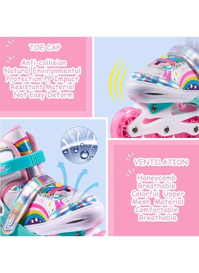 Garlo Rainbow Adjustable Inline Skates for Kids and Adults with Full Light Up Wheels Roller Blades, Outdoor Roller Skates for Girls and Boys, Men and Women  - Image 5