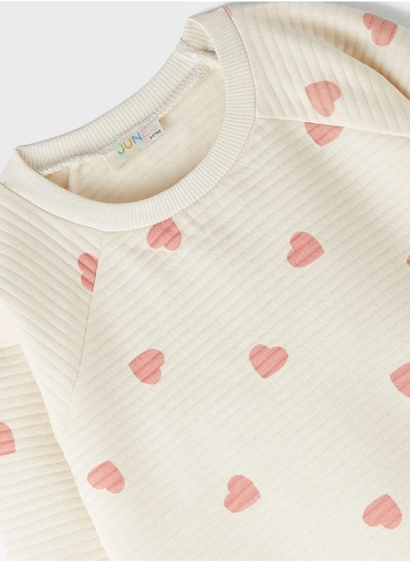 JUNE Kids Hear Quilted Sweatshirt