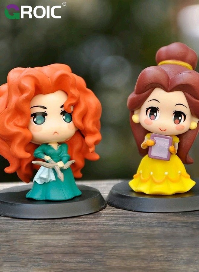 GROIC 9 Pcs Cute Princess Action Figure Set, Princess Doll Figurines for Cake Topper, Table, Themed Party Decoration, Birthday Gift, for Kids Girls - Image 4