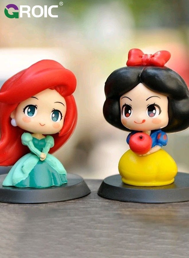 GROIC 9 Pcs Cute Princess Action Figure Set, Princess Doll Figurines for Cake Topper, Table, Themed Party Decoration, Birthday Gift, for Kids Girls - Image 5