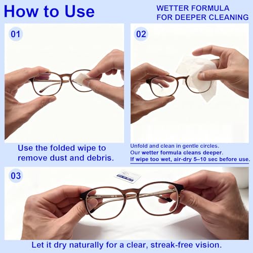 ARCHXX 400 Count Lens Wipes for Eyeglasses, +1 Clip-On Pouch Microfiber Lens Cleaner, Individually Wrapped Pre-Moistened Eye Glasses Cleaner Wipes for Glasses, Sunglasses, Camera Lenses, Streak-Free - Image 4