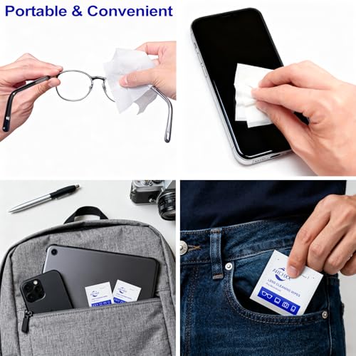 ARCHXX 400 Count Lens Wipes for Eyeglasses, +1 Clip-On Pouch Microfiber Lens Cleaner, Individually Wrapped Pre-Moistened Eye Glasses Cleaner Wipes for Glasses, Sunglasses, Camera Lenses, Streak-Free - Image 5