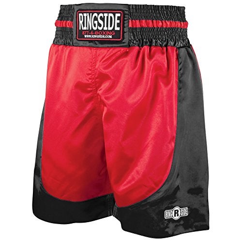 Ringside Pro-Style Boxing Trunks, Satin Boxing Shorts for Men and Women, Ideal for Boxing, MMA, Muay Thai, Red/Black, Youth Small - Image 2