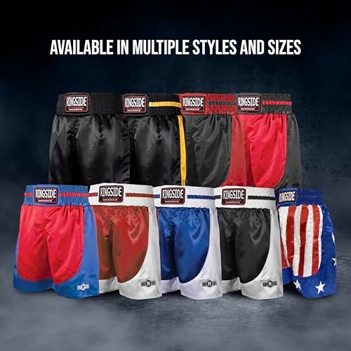 Ringside Pro-Style Boxing Trunks, Satin Boxing Shorts for Men and Women, Ideal for Boxing, MMA, Muay Thai, Red/Black, Youth Small - Image 4