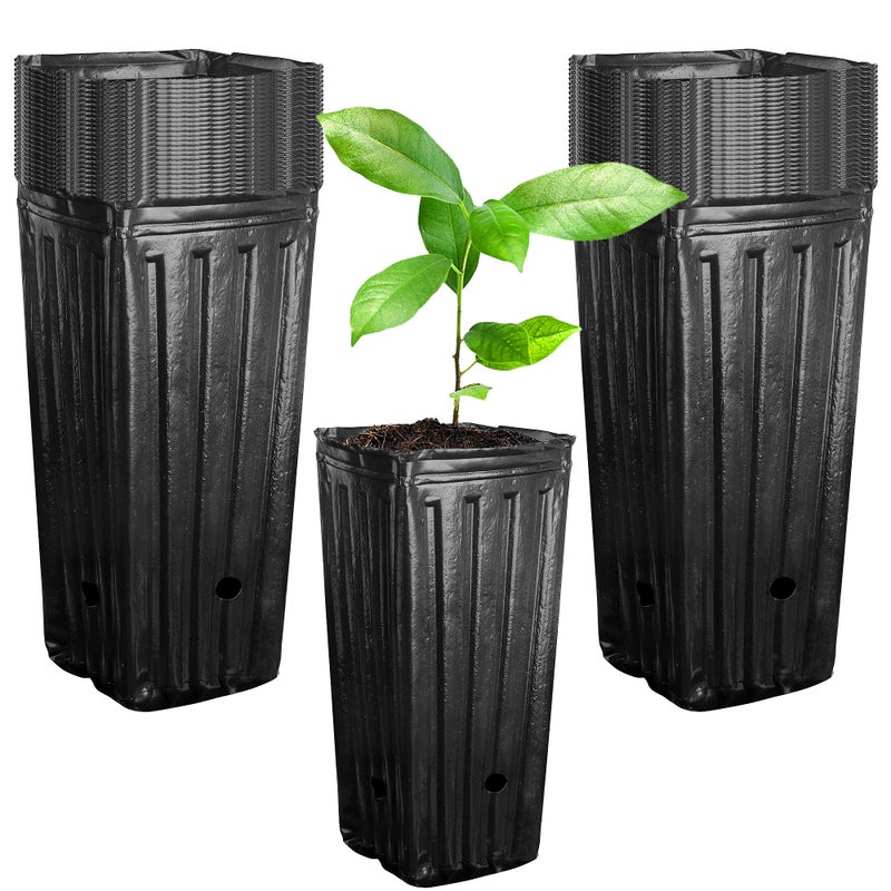 Iceyyyy 40Pcs Tall Tree Pots Plastic Deep Nursery Treepots 7.8"" Tall Seedling Flower Plant Container Pots For Indoor Outdoor Garden Plants (40Pcs) - Image 1